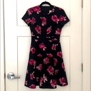 Kate Spade black floral dress size 2